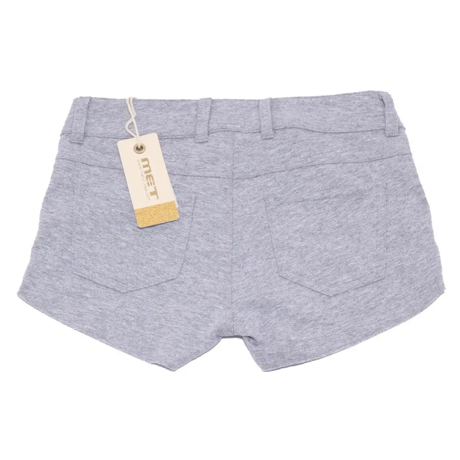 5561AB bermuda tuta bimba GIRL MET grey sweatpant raw cut shorts kid