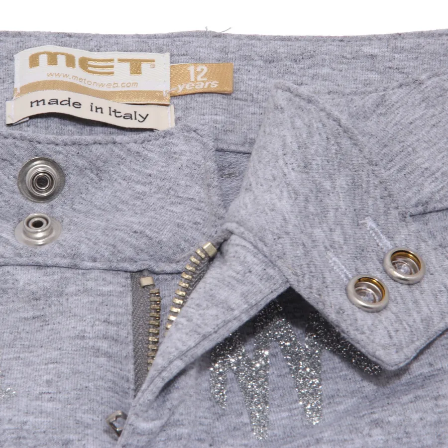 5561AB bermuda tuta bimba GIRL MET grey sweatpant raw cut shorts kid