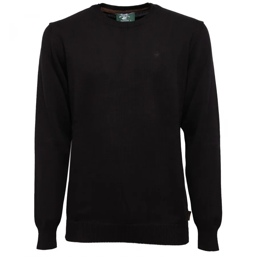 7985K maglione uomo BEVERLY HILLS POLO CLUB black cotton sweater man