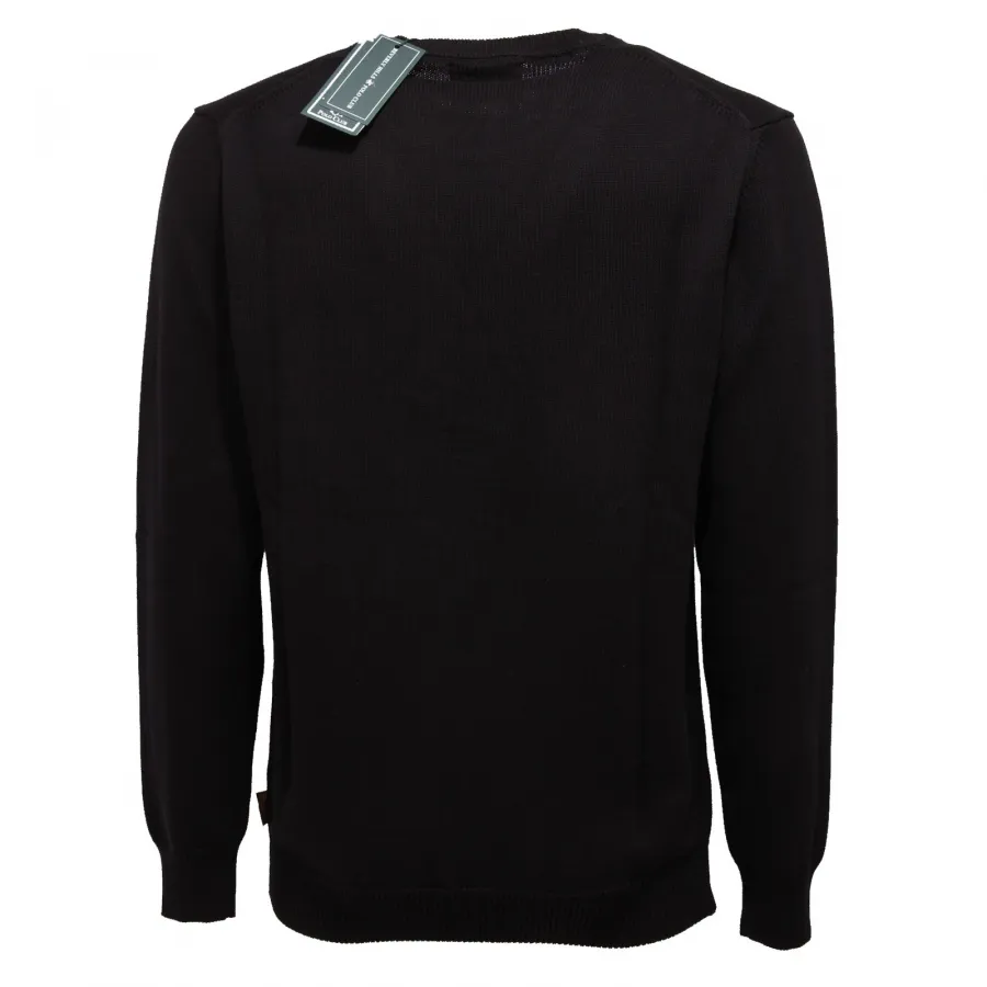 7985K maglione uomo BEVERLY HILLS POLO CLUB black cotton sweater man