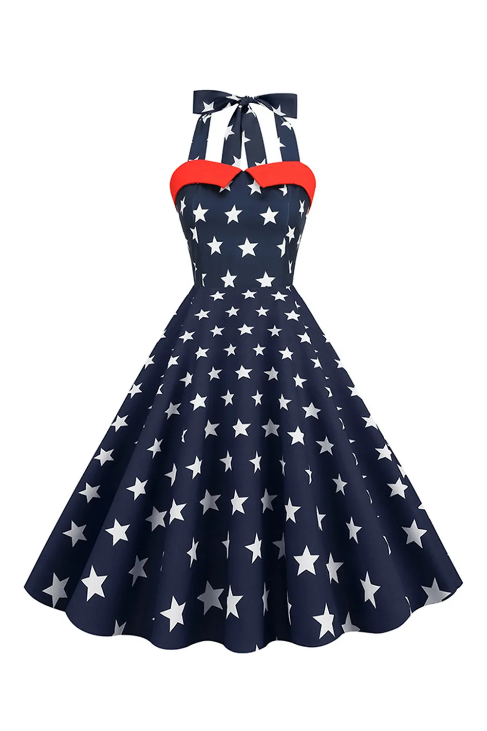 Abiti anni '50 stampati con stelle rosse