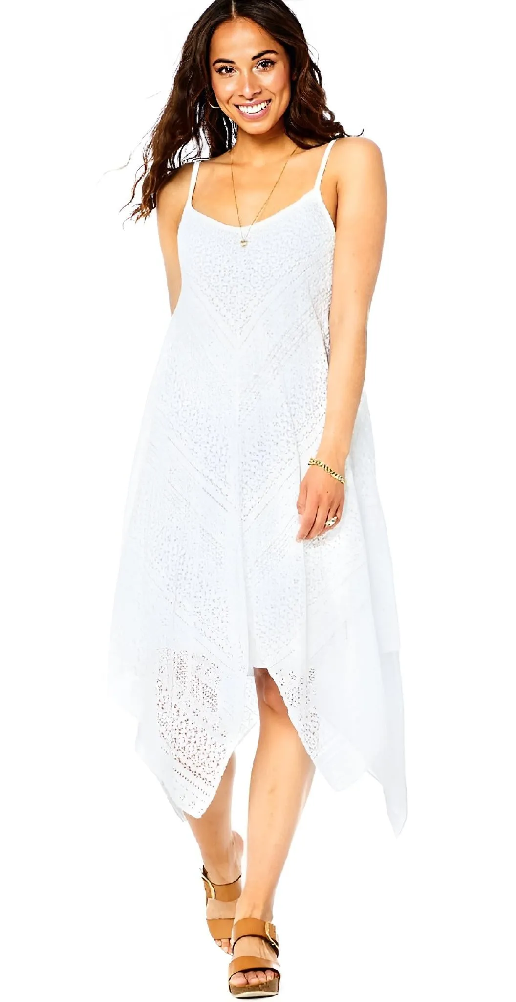 Abito Donna Scollo Cuore Bretelle Monocolore Ricamo Bretelle Casual Comodo