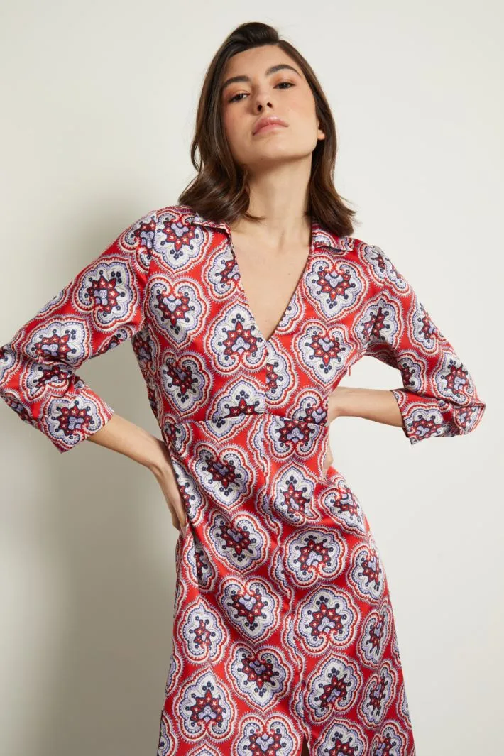 Abito in twill stampato