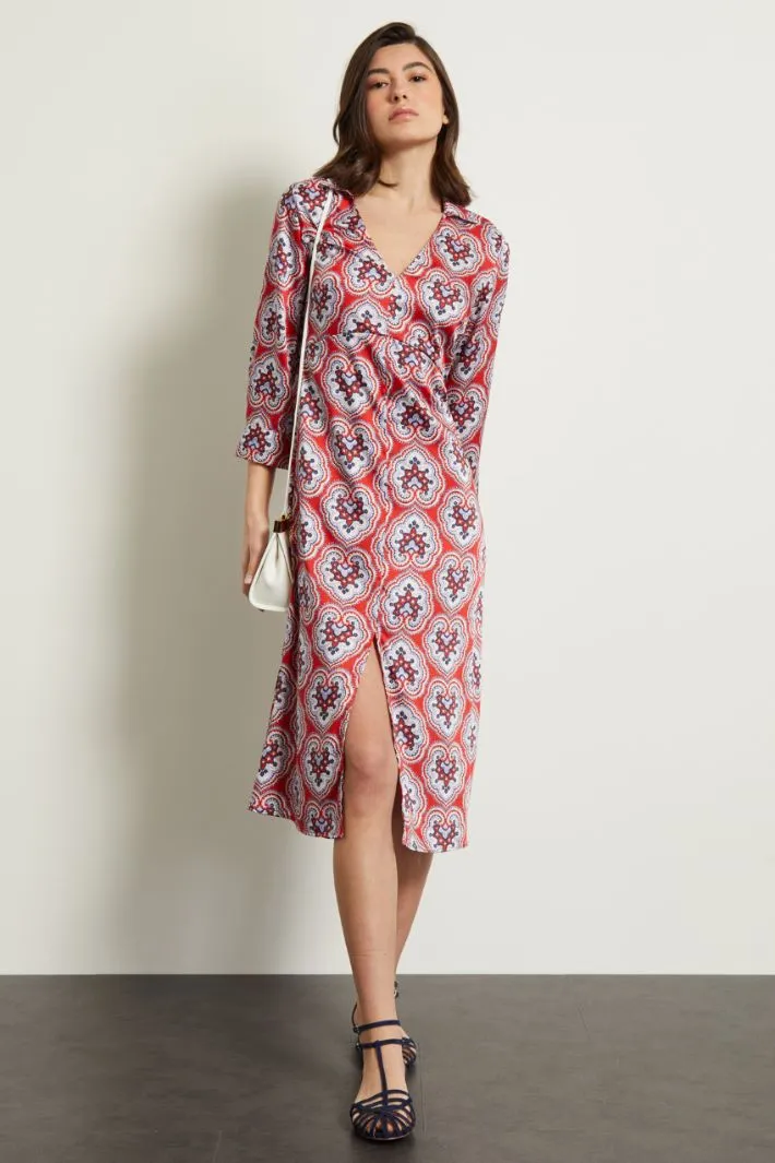 Abito in twill stampato