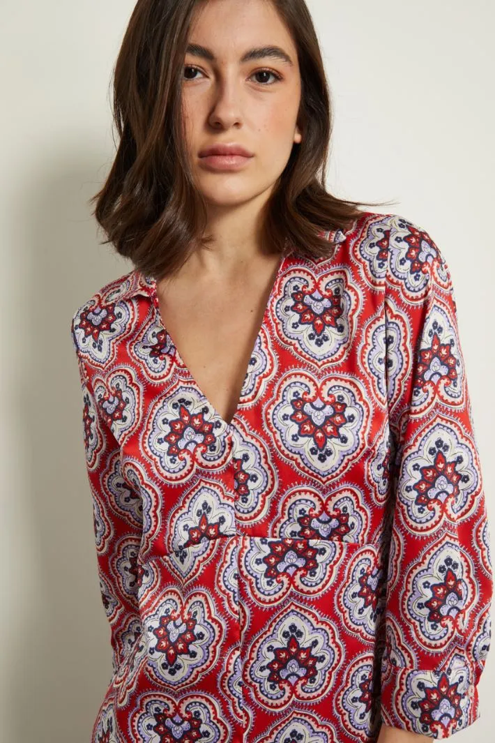 Abito in twill stampato