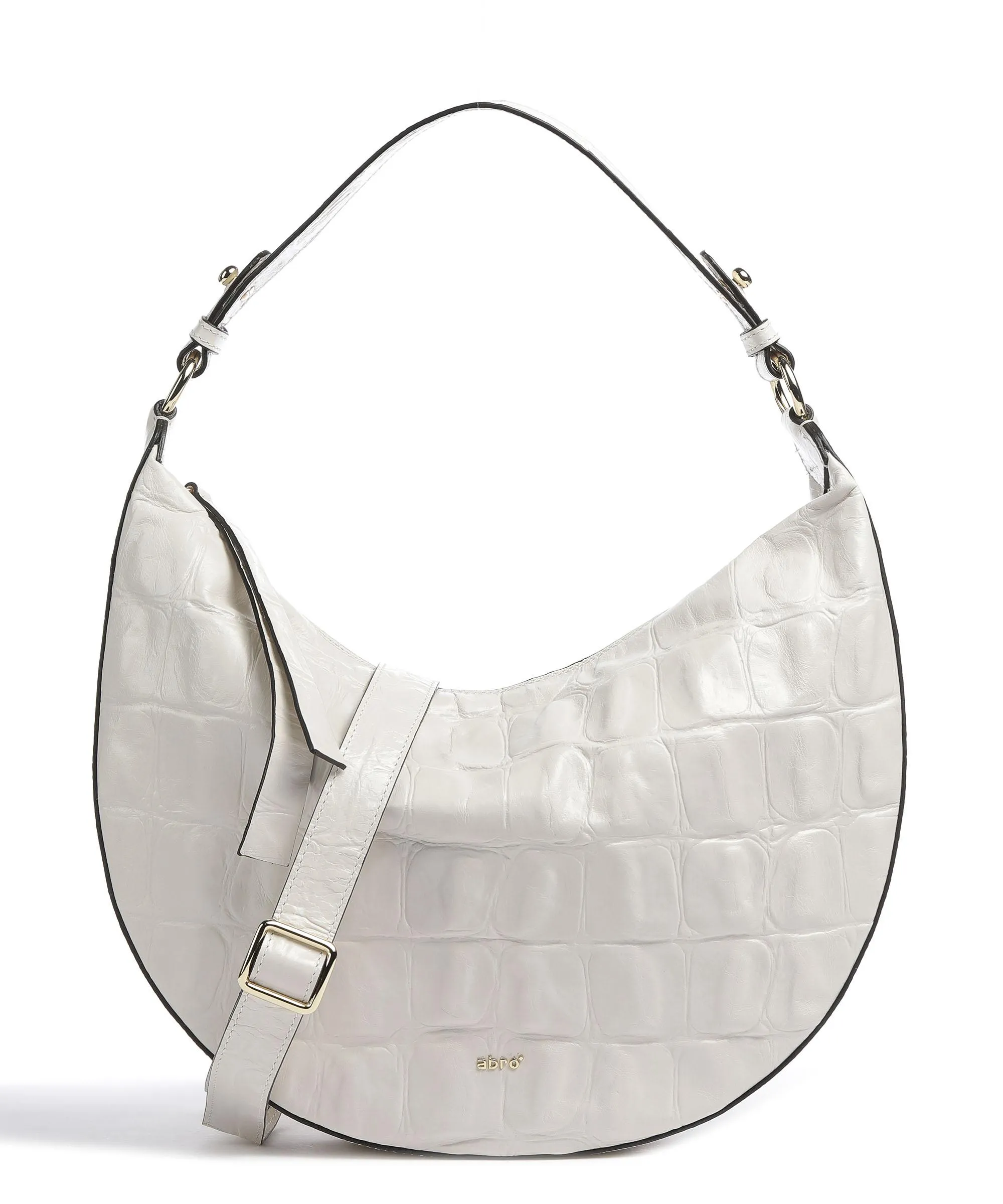  Abro Primitivo Lulu Borsa hobo pelle di vacchetta goffrata avorio  