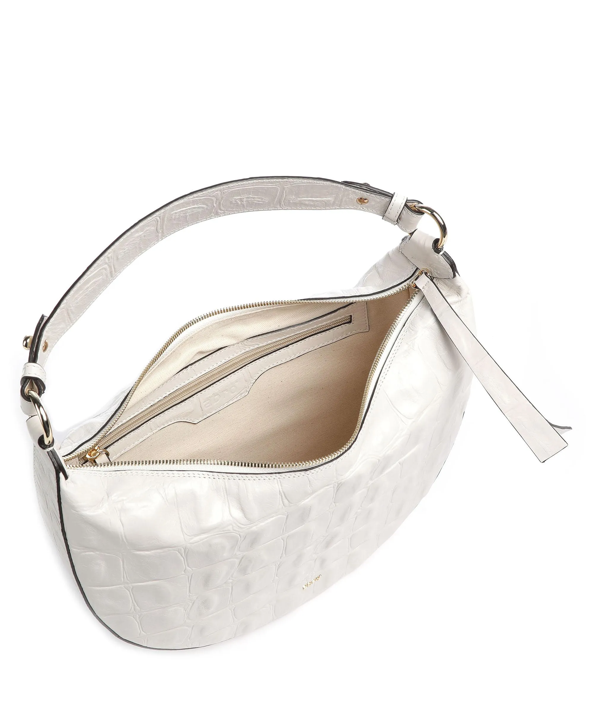  Abro Primitivo Lulu Borsa hobo pelle di vacchetta goffrata avorio  