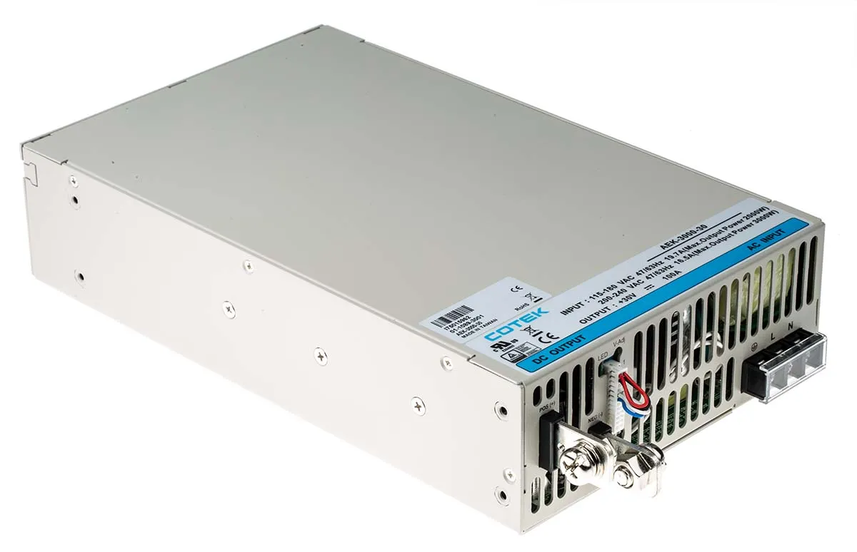 Alimentatore switching COTEK AEK-3000-30, 3kW, ingresso 127 → 370 V dc, 90 → 264 V ac, uscita 30V cc, 100A
