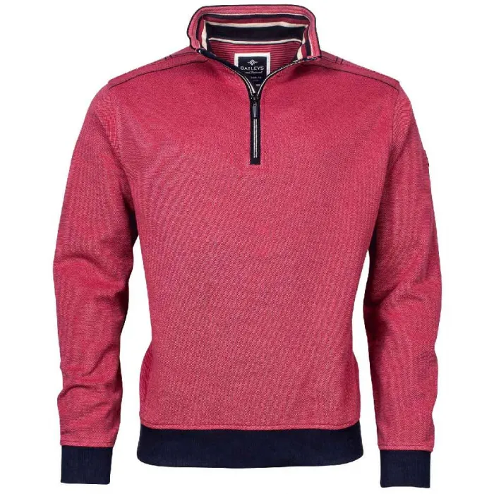 Baileys - Maglione da uomo in cotone con zip, colore: Rosa Scuro