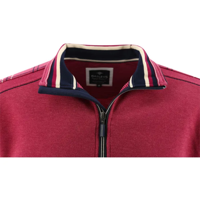 Baileys - Maglione da uomo in cotone con zip, colore: Rosa Scuro