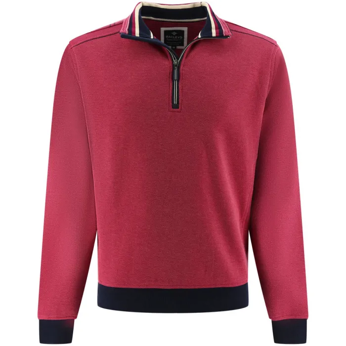 Baileys - Maglione da uomo in cotone con zip, colore: Rosa Scuro