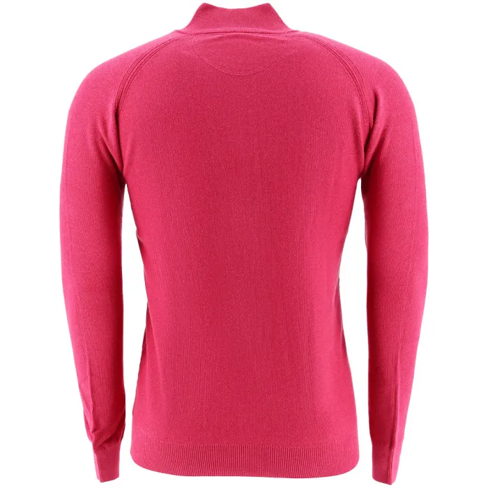 Baileys Maglione da uomo in cotone con zip in maglia fucsia
