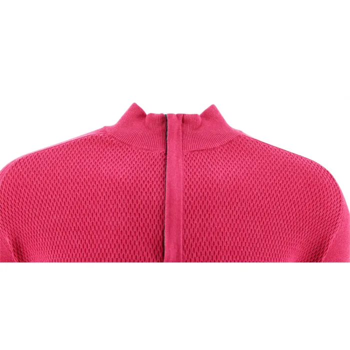 Baileys Maglione da uomo in cotone con zip in maglia fucsia