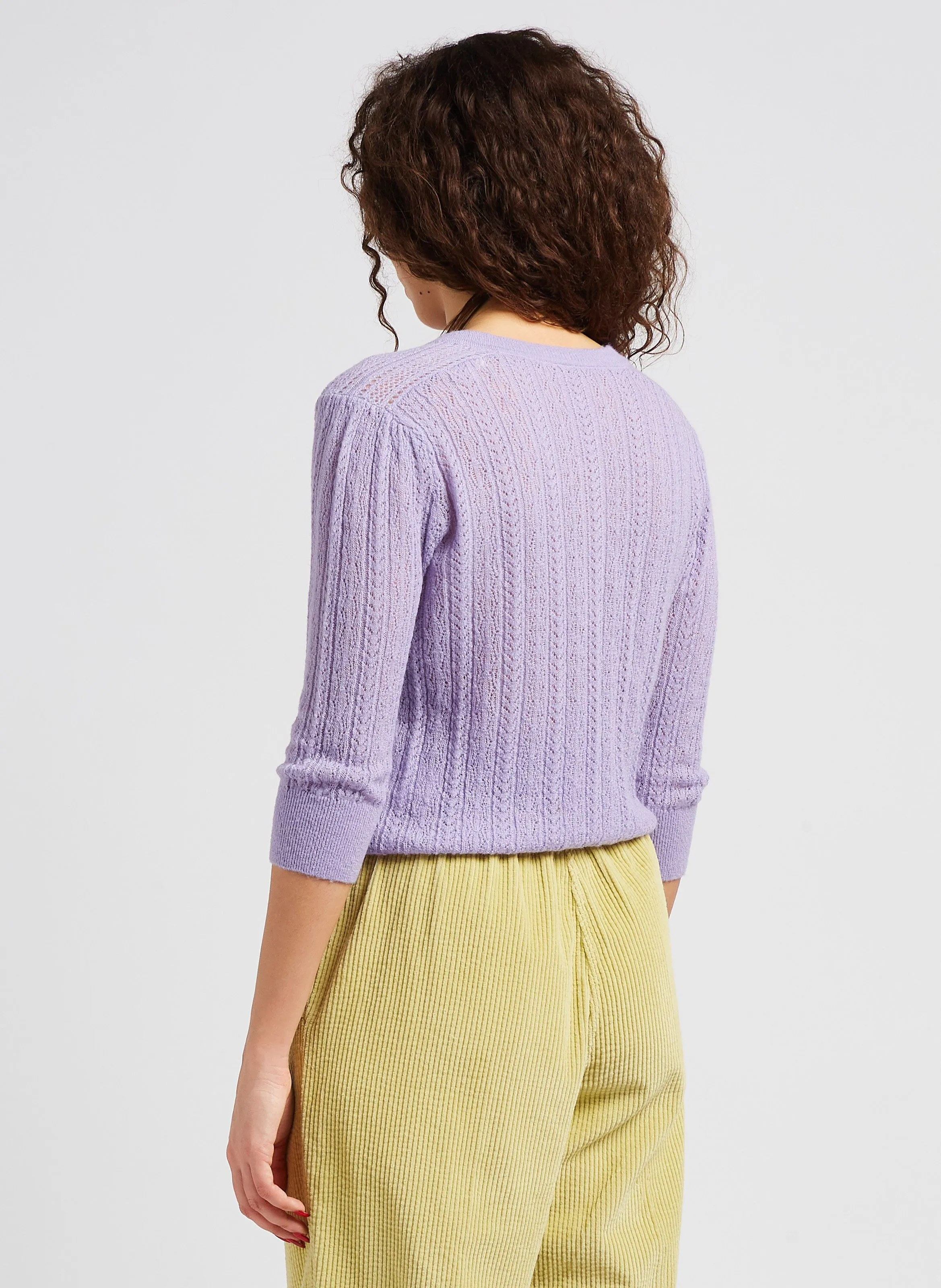  BELLEROSE   RYBU - Maglione scollo a V in misto lana merinos | Viola