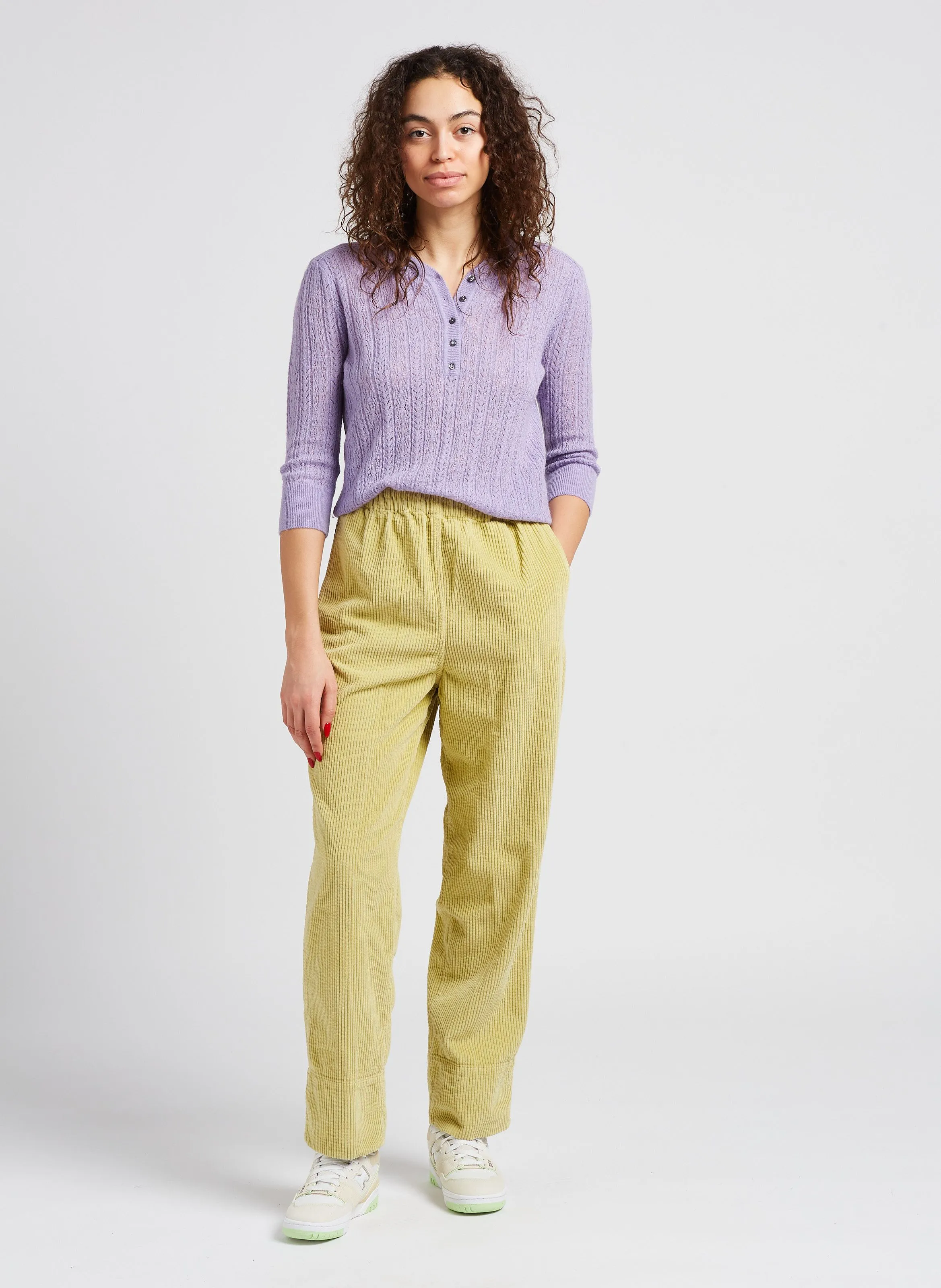  BELLEROSE   RYBU - Maglione scollo a V in misto lana merinos | Viola