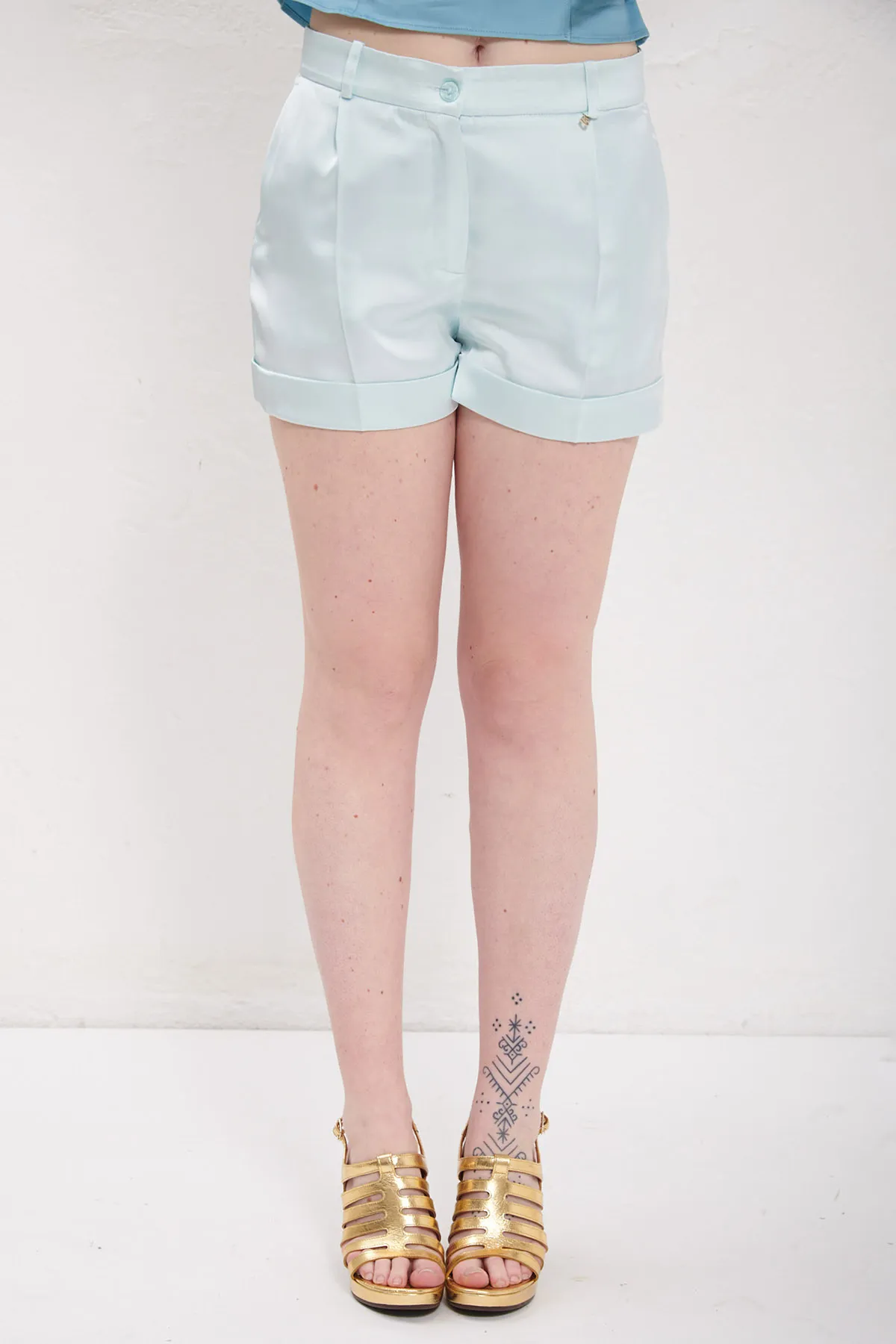 BLUGIRL Short in raso con risvolto
