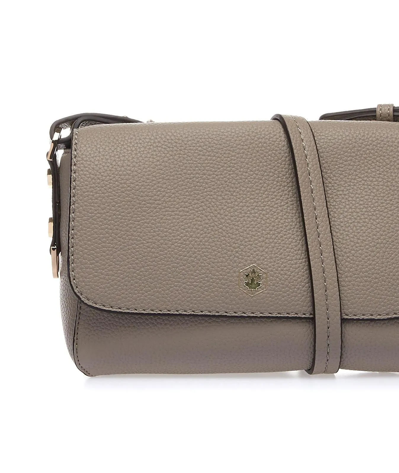 Borsa a tracolla beige con dettagli in oro