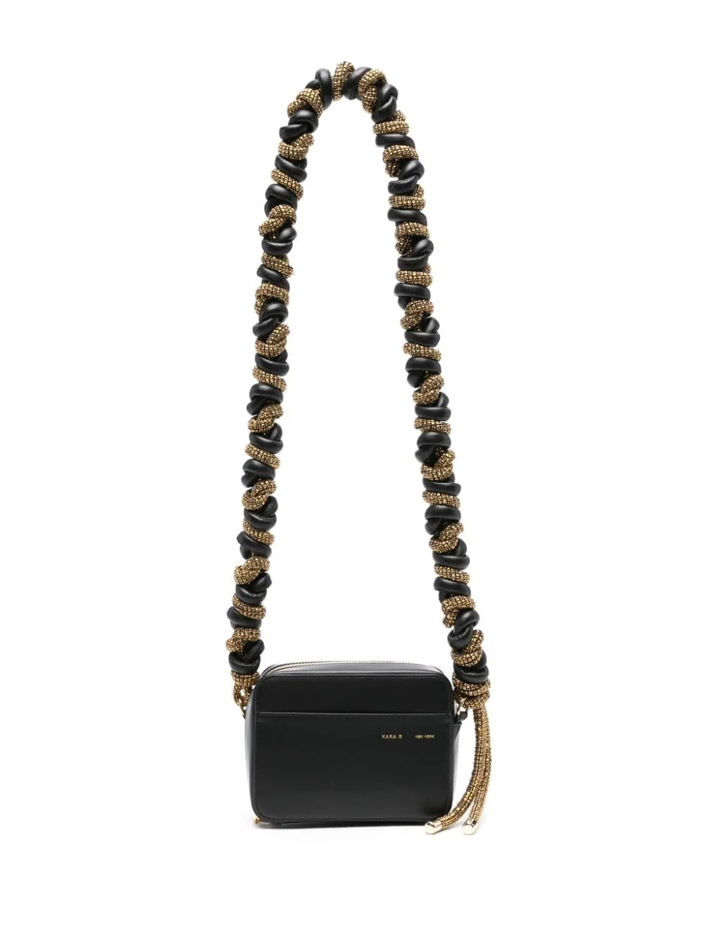Borsa a tracolla con decorazione in nero - donna