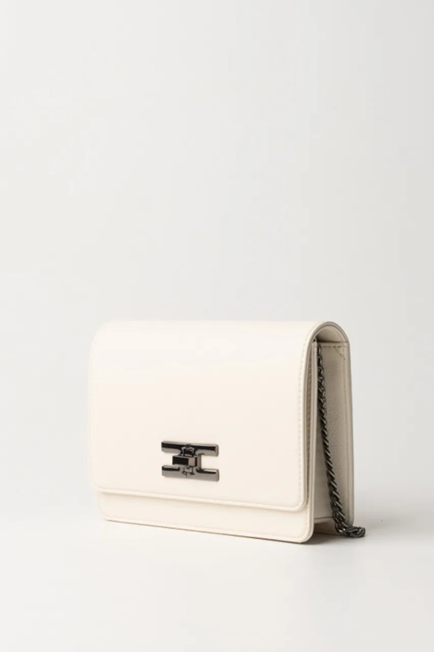 Borsa a tracolla con logo chiusura girello Burro