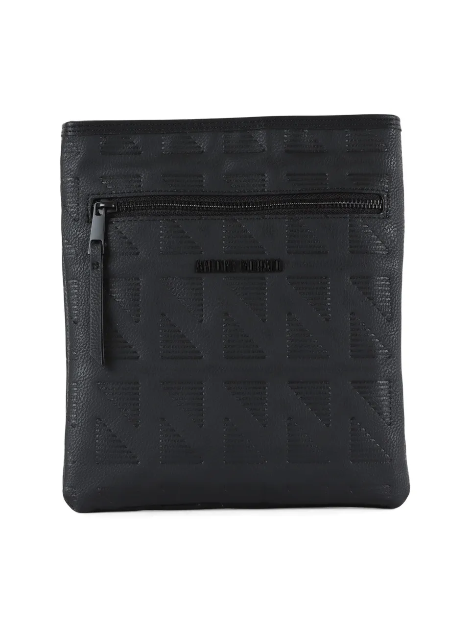 Borsa a tracolla flat con scritta logo frontale
