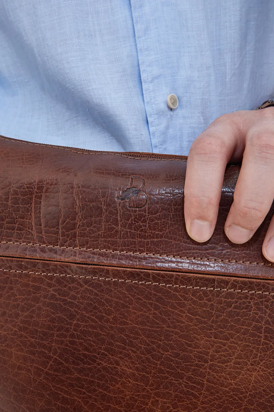 Borsa a Tracolla in Pelle Basile 3544 Marrone
