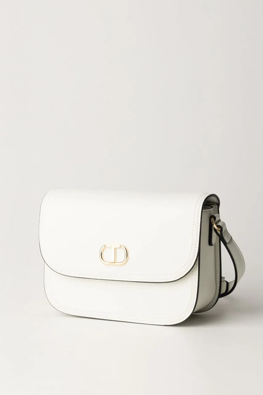 Borsa a tracolla in pelle liscia BIANCO OTTICO