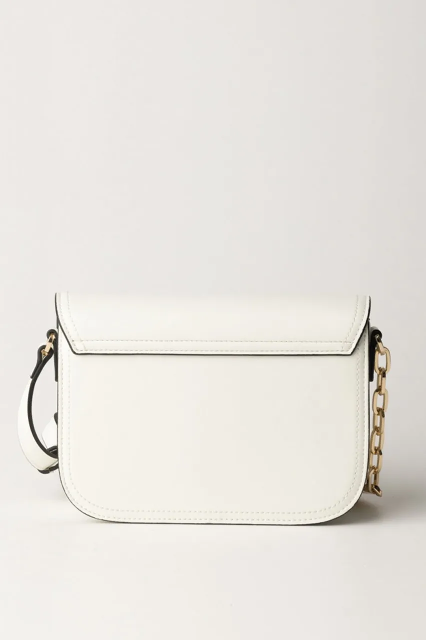 Borsa a tracolla in pelle liscia BIANCO OTTICO