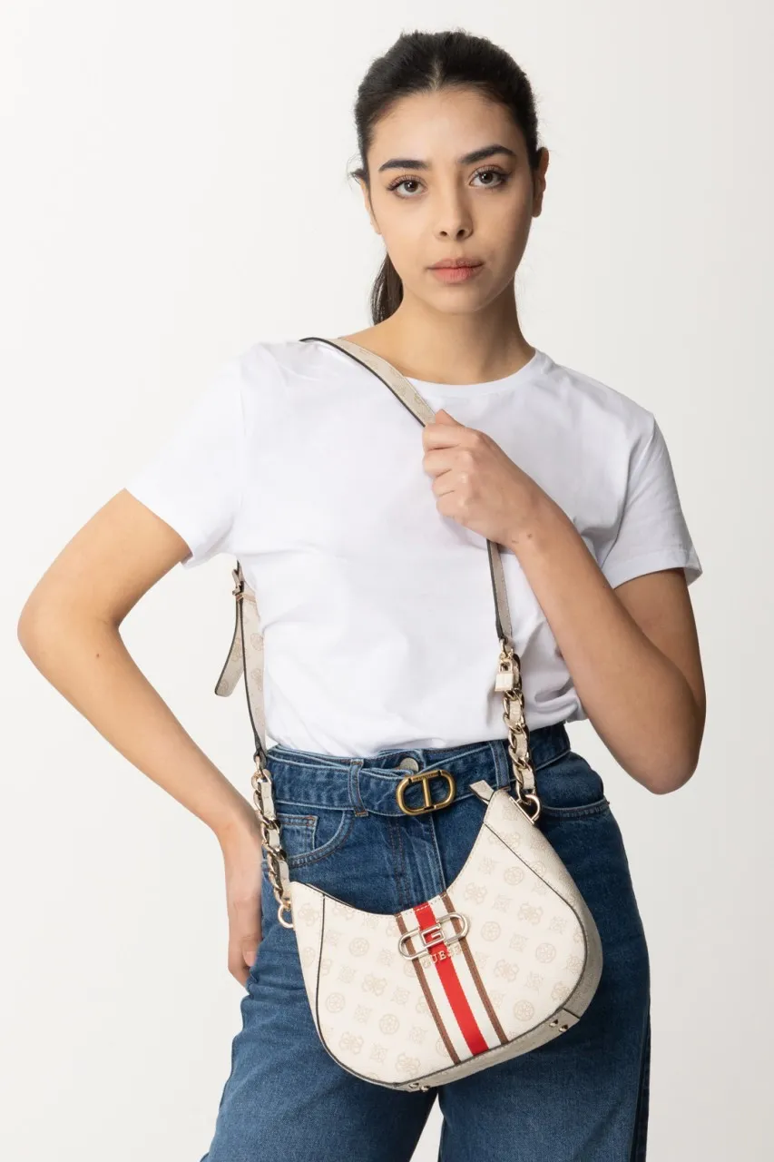 Borsa a tracolla Nelka top zip CREAM LOGO