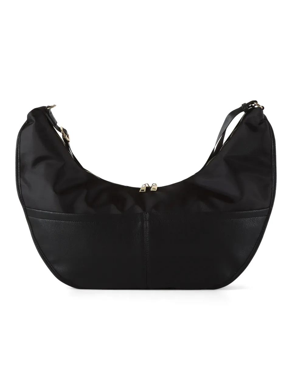 Borsa mezzaluna a tracolla in tessuto ed ecopelle