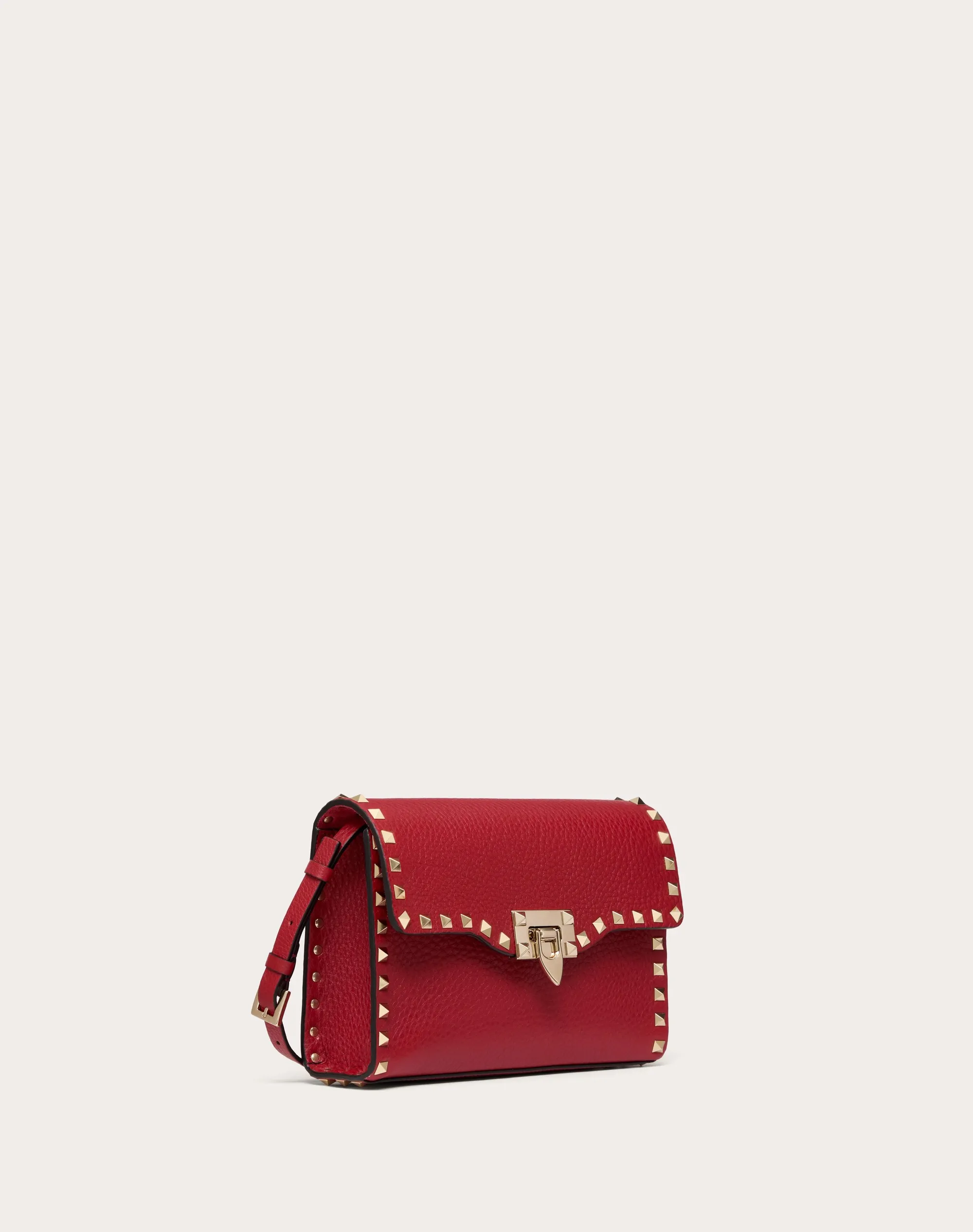 BORSA PICCOLA A TRACOLLA ROCKSTUD IN VITELLO GRANATO