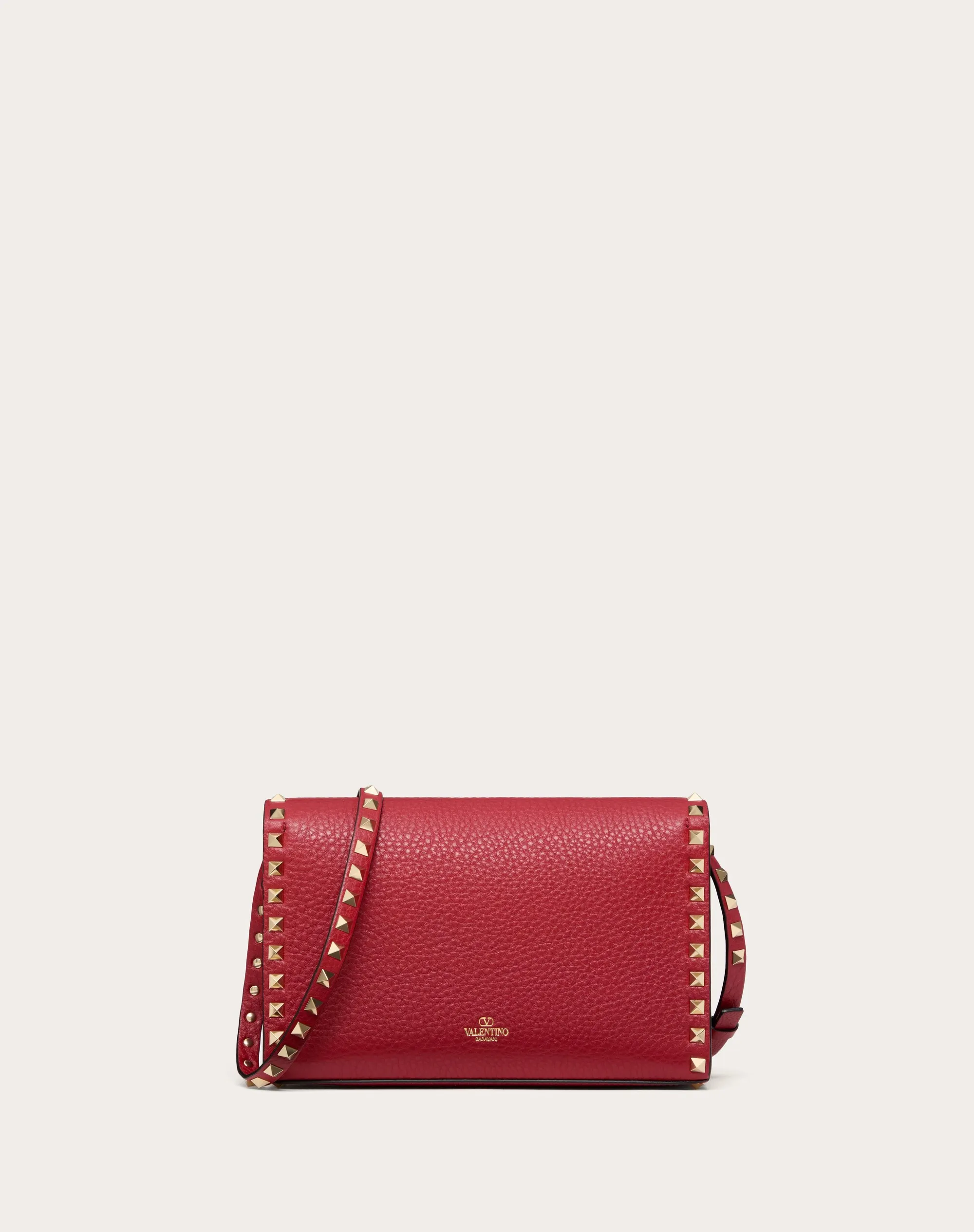 BORSA PICCOLA A TRACOLLA ROCKSTUD IN VITELLO GRANATO
