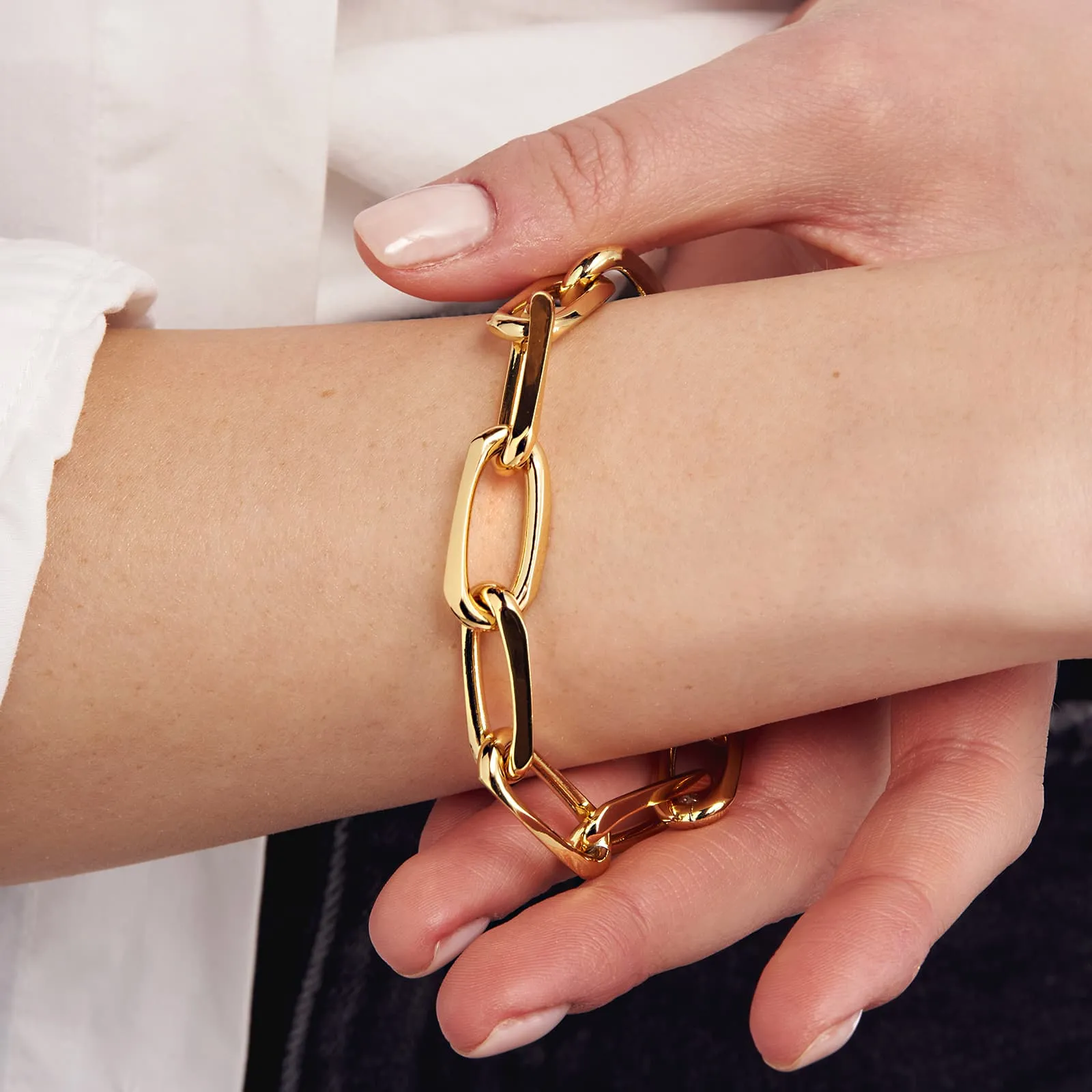 Bracciale in bronzo dorato catena forzatina