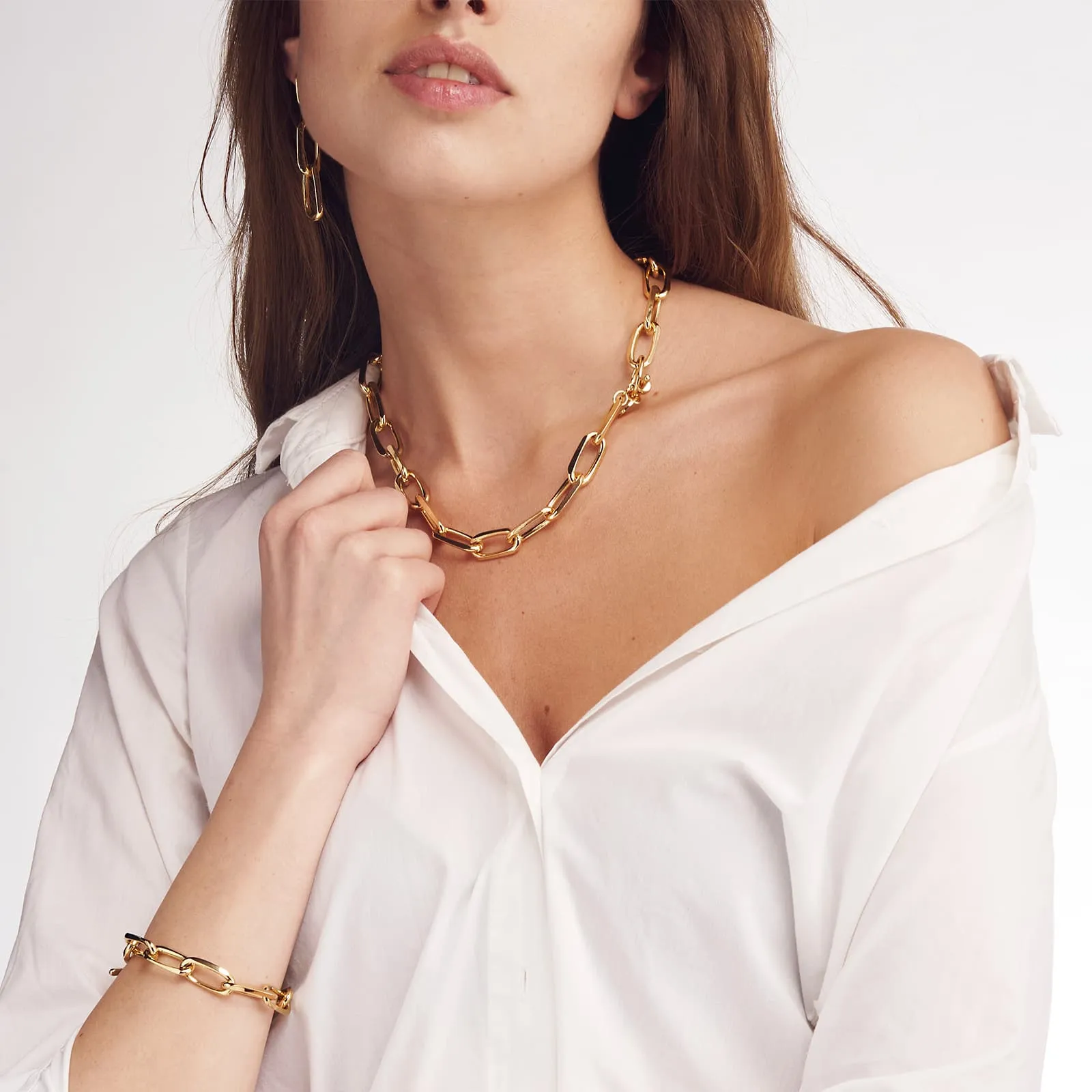 Bracciale in bronzo dorato catena forzatina