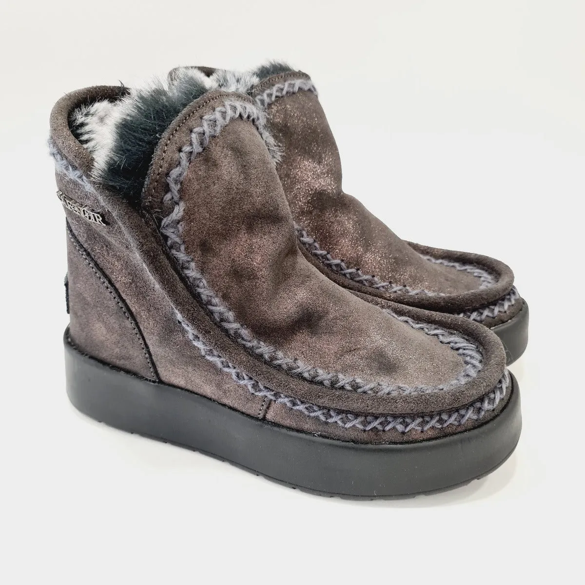 Cafè Noir stivaletto moon boot fondo gomma 4 cm pelliccia interna grigio camoscio Grigio rif.726