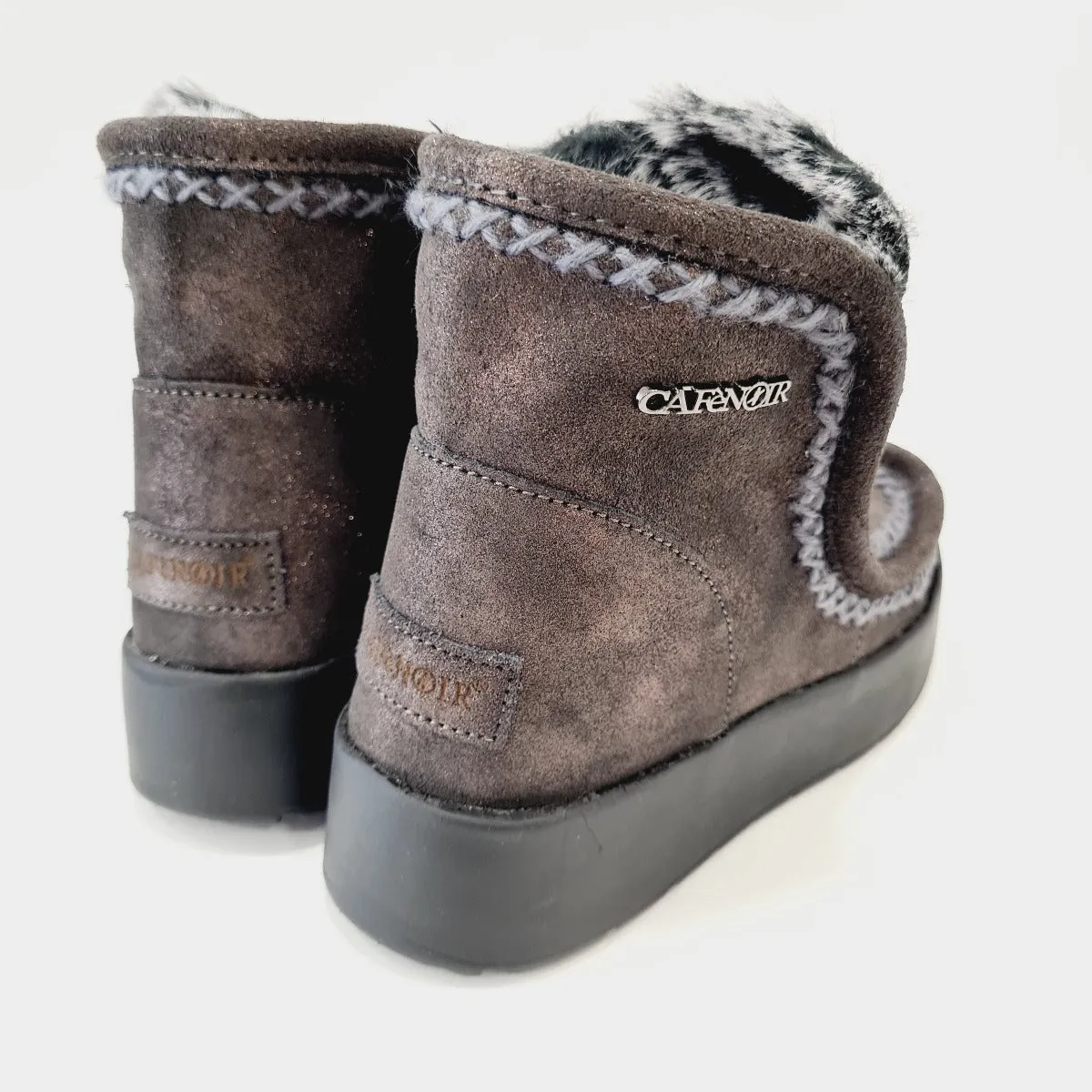 Cafè Noir stivaletto moon boot fondo gomma 4 cm pelliccia interna grigio camoscio Grigio rif.726