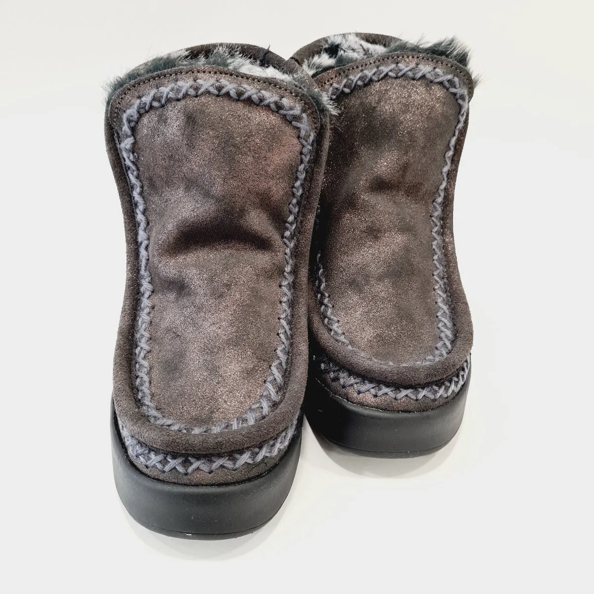 Cafè Noir stivaletto moon boot fondo gomma 4 cm pelliccia interna grigio camoscio Grigio rif.726