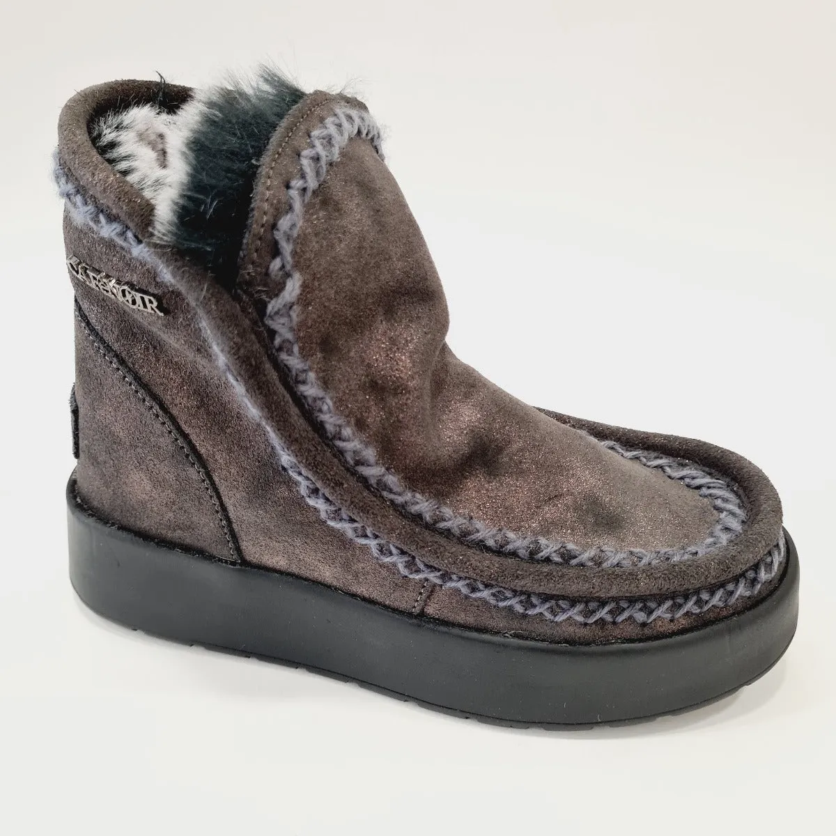 Cafè Noir stivaletto moon boot fondo gomma 4 cm pelliccia interna grigio camoscio Grigio rif.726