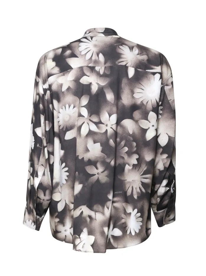 CAMICIA CON STAMPA DI FIORI A RAGGI X