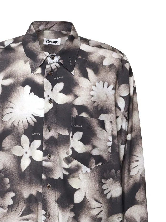 CAMICIA CON STAMPA DI FIORI A RAGGI X