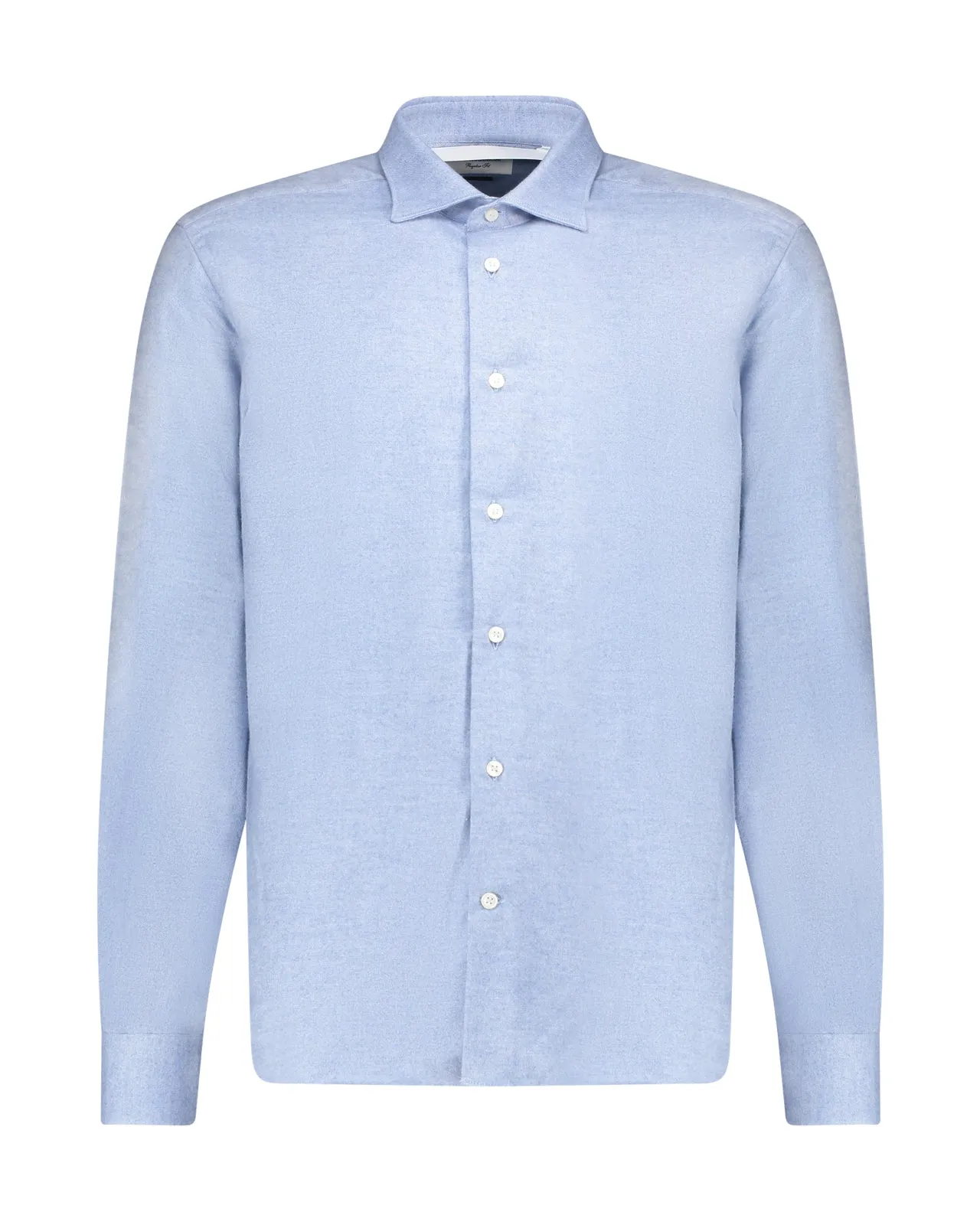 Camicia Luca cotone cashmere azzurra