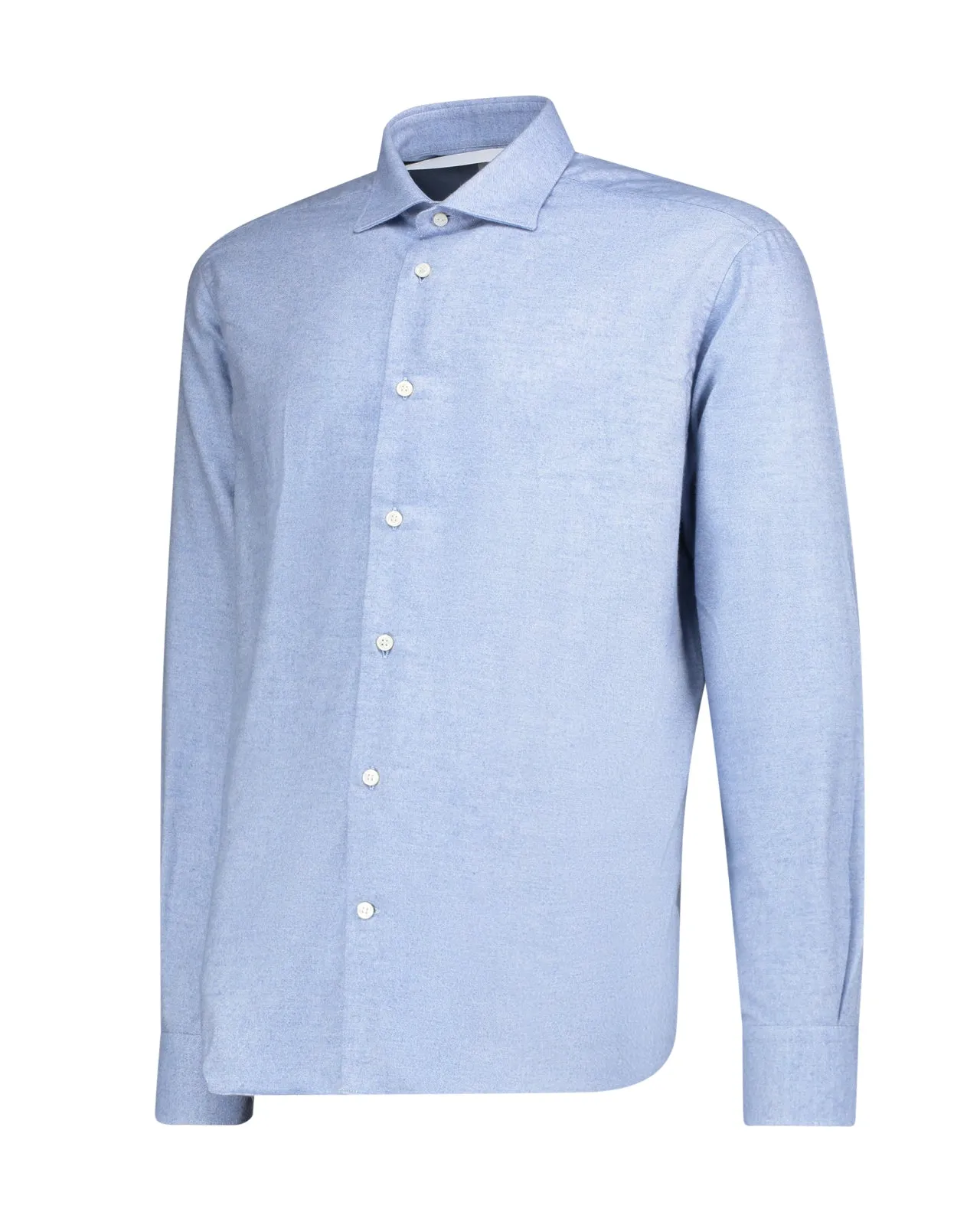 Camicia Luca cotone cashmere azzurra