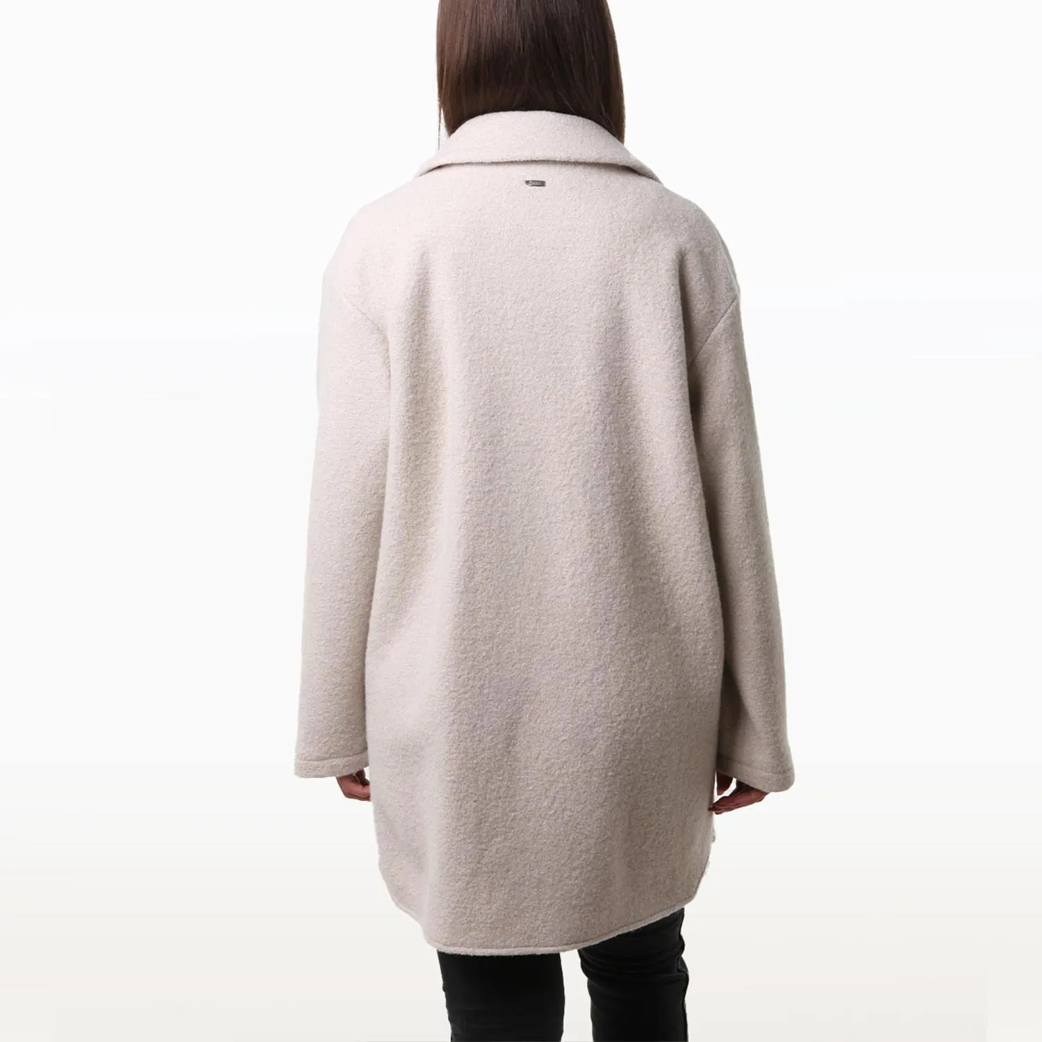 Cappotto Ecowool Herno Beige Chiaro E Oro Glitter