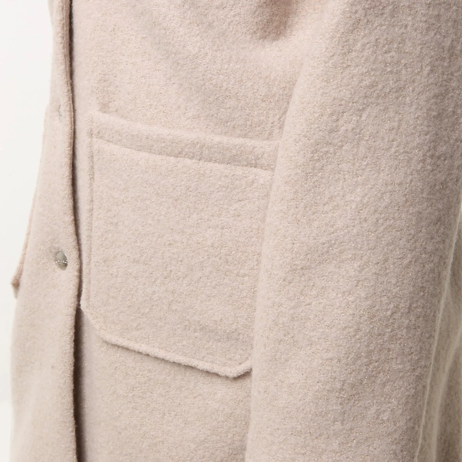 Cappotto Ecowool Herno Beige Chiaro E Oro Glitter