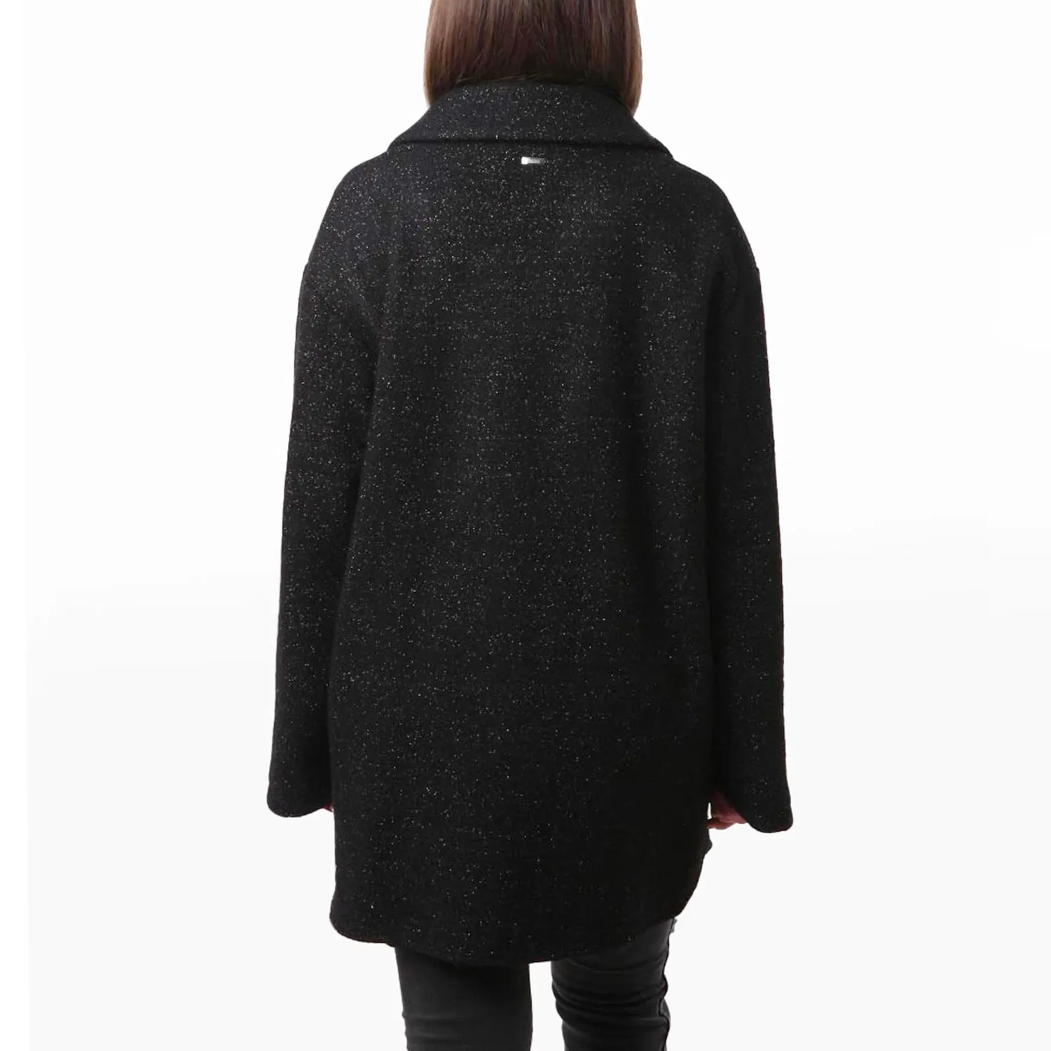 Cappotto Ecowool Herno Nero E Oro Glitter