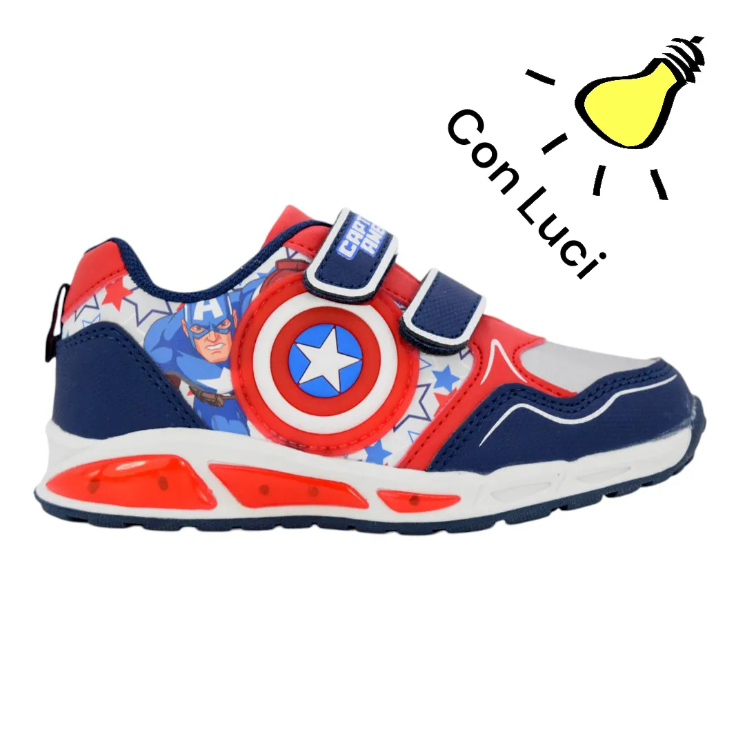   Captain America sneakers bambino con luci R1010182S-J251-0010-BL 