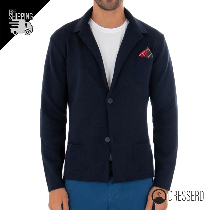 Cardigan Uomo Maglione Uomo manica Lunga Tinta Unita Giacca Maglia Dresserd