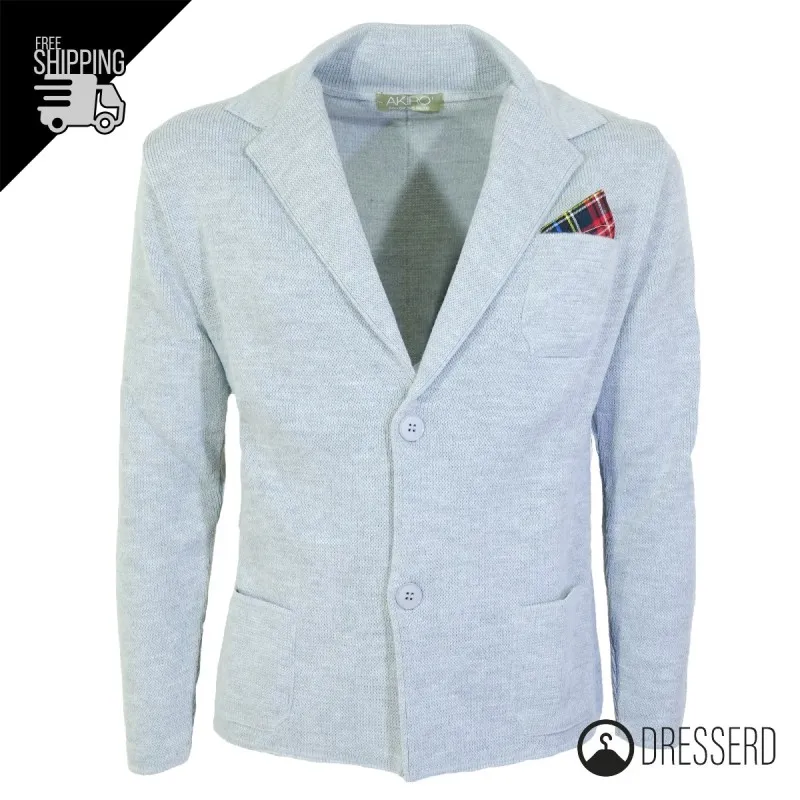 Cardigan Uomo Maglione Uomo manica Lunga Tinta Unita Giacca Maglia Dresserd
