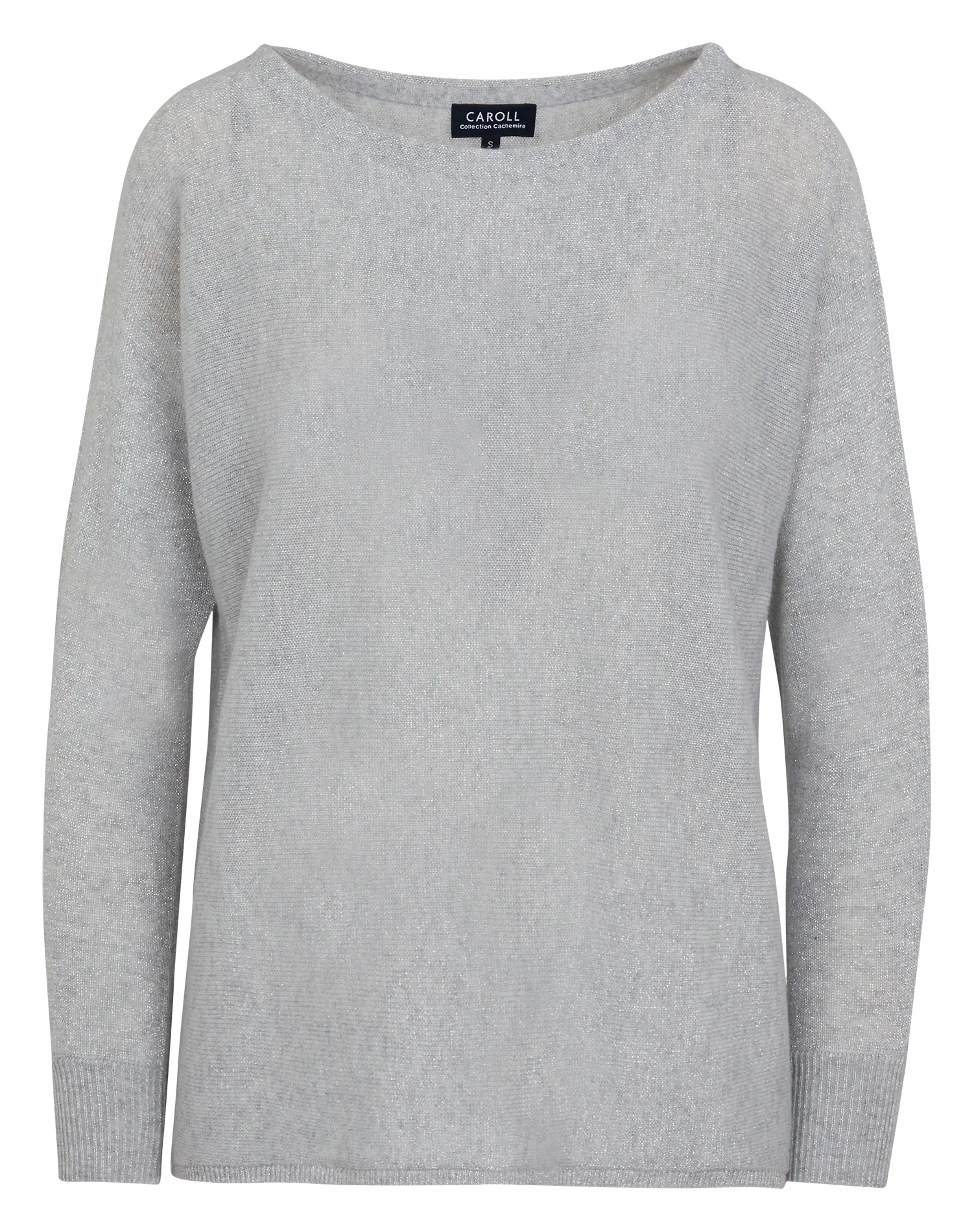 CAROLL   MAMELIALU - Maglione oversize con scollo a barca metallico in misto cashmere | Grigio