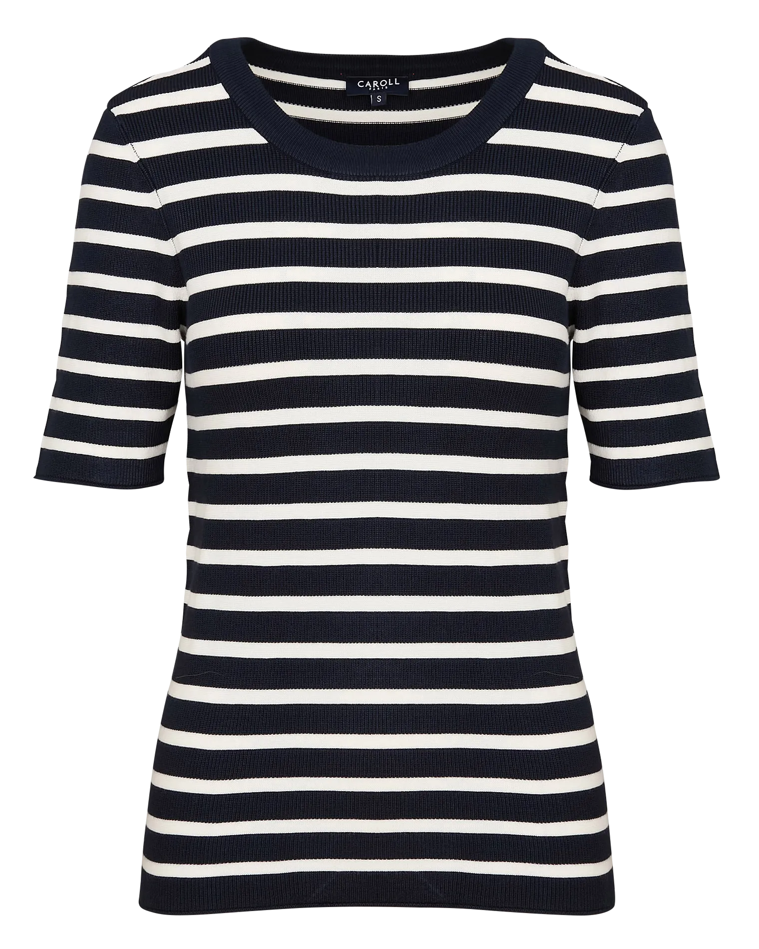  CAROLL   MARTIN - Maglione scollo tondo a righe in filato misto | Bianco