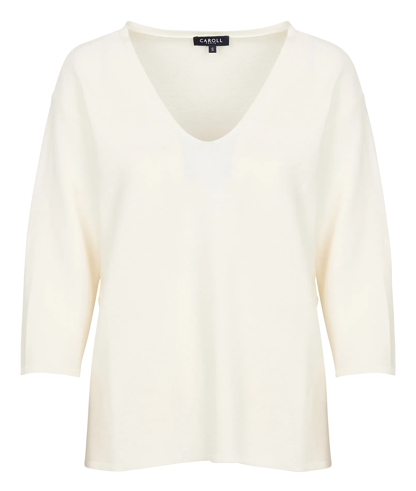  CAROLL   MBOBBY - Maglione ampio scollo a V in cotone | Beige